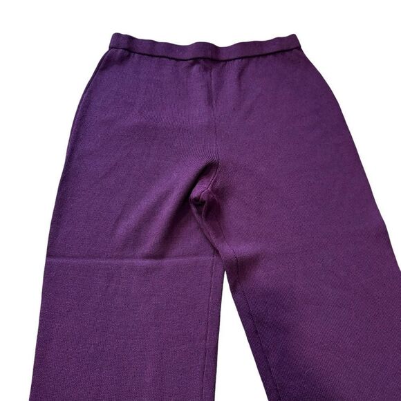 Revolve St. John Burgundy Cherry Santana Knit Wide Leg Pants Trousers - Picture 5 of 9